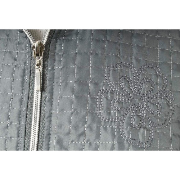 🍍SANDY ELLIOTT Blue-Gray Quilted Full Zip Vest - Picture 4 of 7